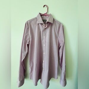 Michael Kors white and Pink Checkered Dress Shirt L